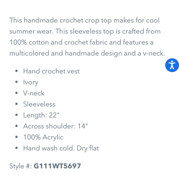 Greylin Hand Crochet Vest - Picture 3 of 6